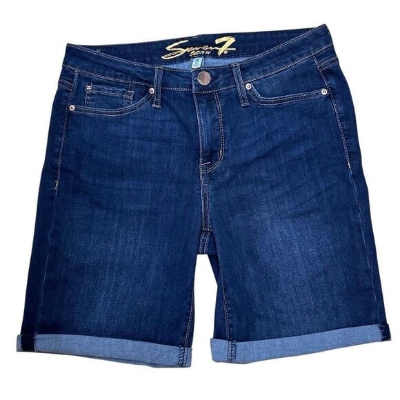 Seven7 Sunset Bermuda Shorts Women's Size 10 Torino Rolled Hem Stretch - Picture 12 of 13